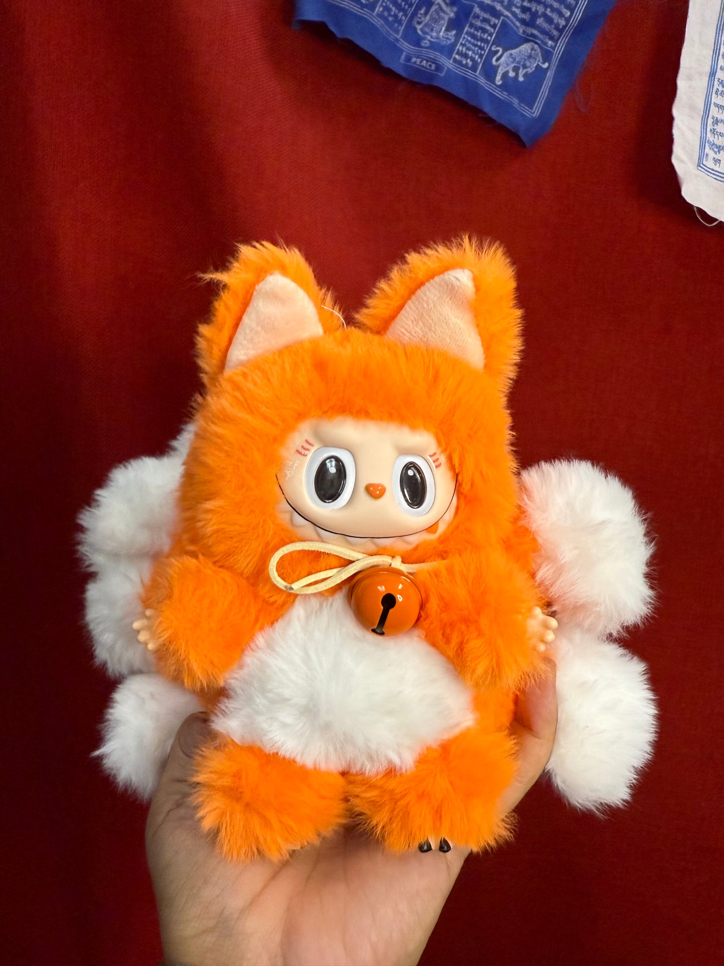 Orange Custom Nine-tailed Handmade Fluffy Labubu