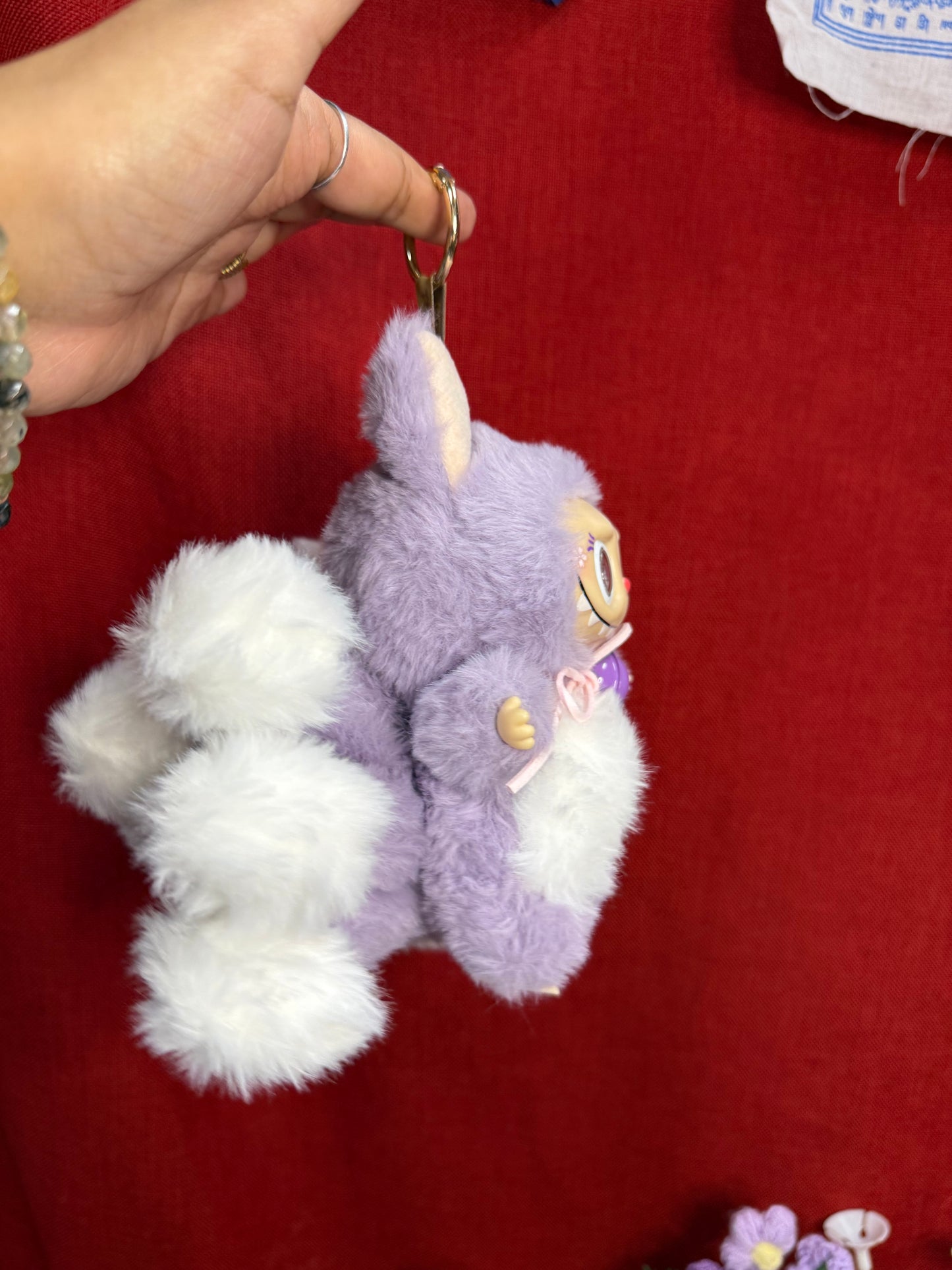 Lavender Custom Nine-tailed Handmade Fluffy Labubu