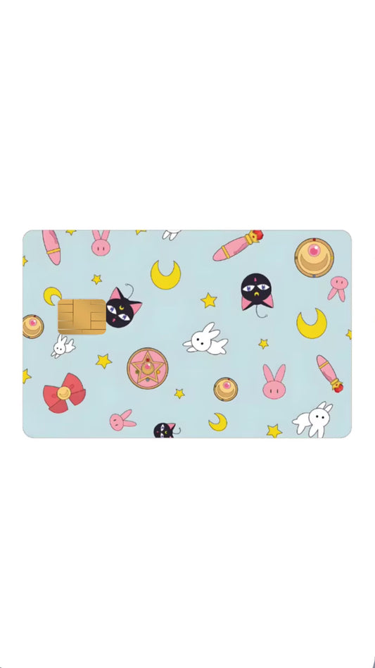 Chibi Moon Brooche Pen Pattern Sailor Moon Manga Anime Credit Card Sticker