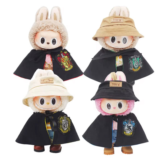 Hogwarts Robes and Tie Doll Labubu Costume Cosplay Clothes 17cm