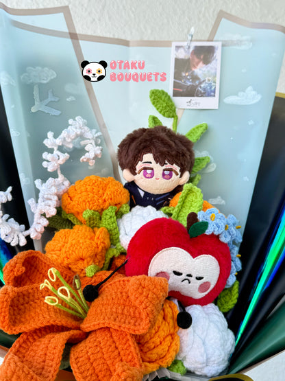 Caleb Love and Deepspace LAD Plushie Crochet Flower Bouquet