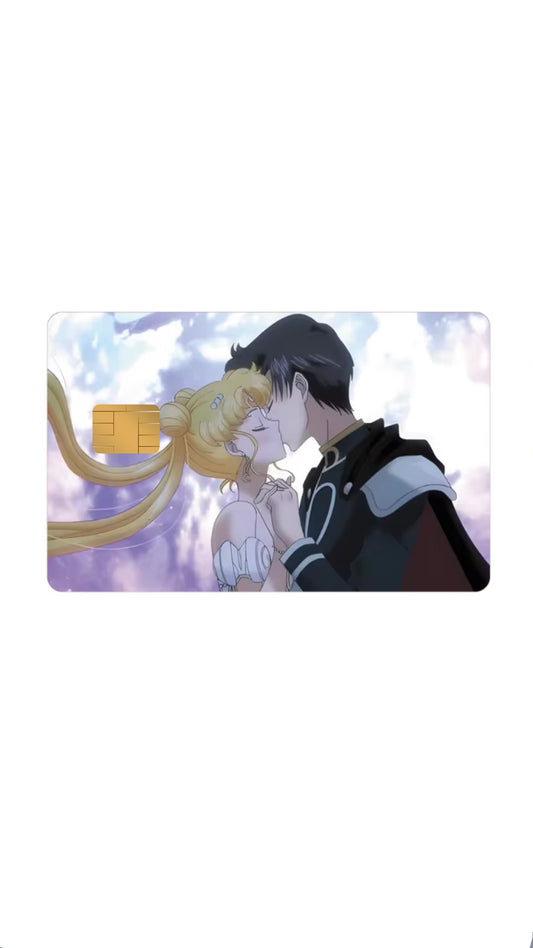 Usagi and Mamo-Chan Kiss Princess Serenity Serena and Prince Darien Sailor Moon Credit Card Sticker