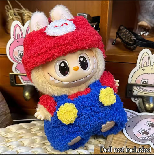 Mario Doll Labubu Anime Costume Cosplay Clothes 17cm