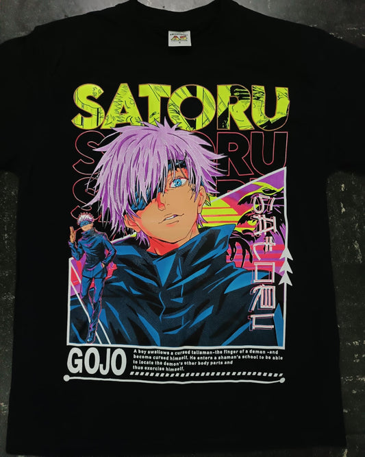 Gojo JJk Jujitsu Kaisen Black Light Anime T-Shirt