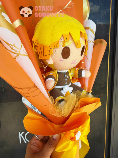 Electric Sleepy Demon “Hunter” Plush Anime Crochet Flowers Bouquet