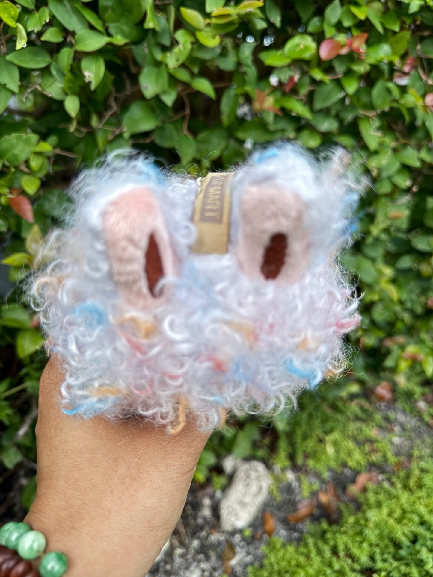 Curly Hair White Colored Dragon Custom Handmade Fluffy Labubu