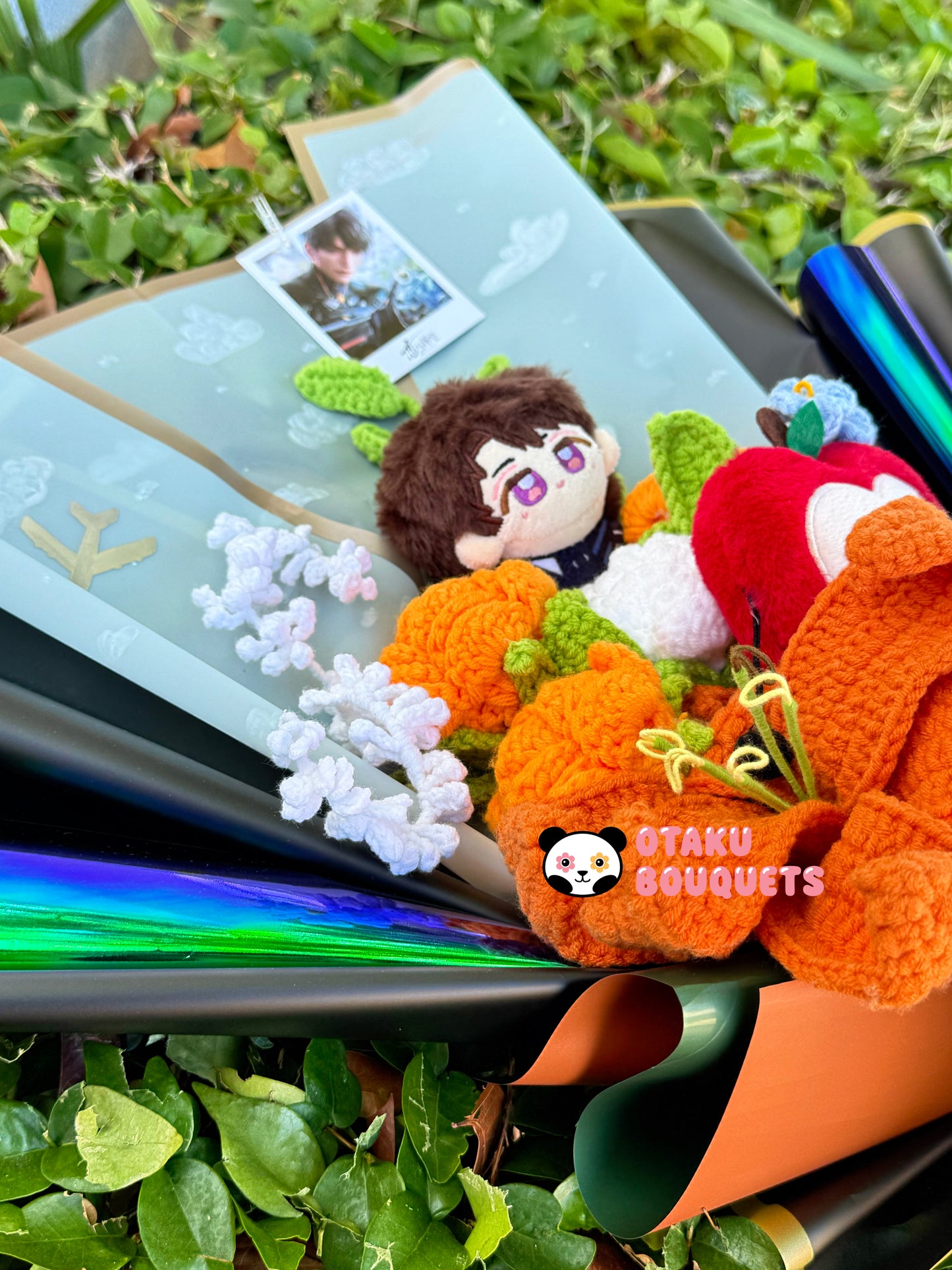 Caleb Love and Deepspace LAD Plushie Crochet Flower Bouquet