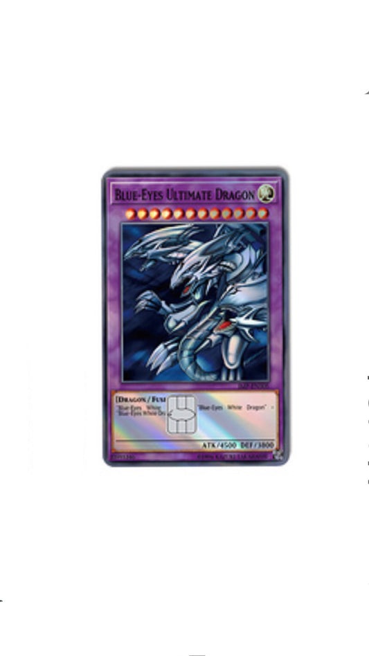 Blue-Eyes Ultimate Dragon Yu-gi-yo Holographic Anime Credit Card Sticker