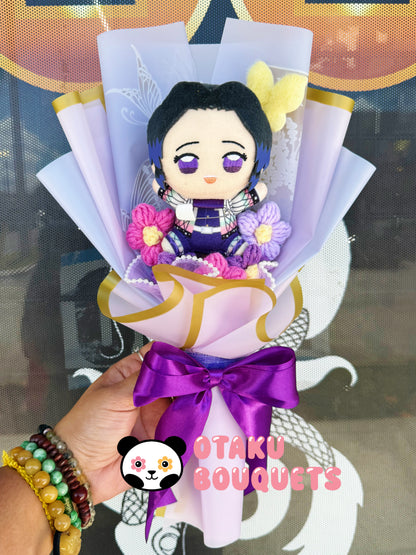 Small Butterfly Demon “Hunter” Plush Anime Crochet Flowers Bouquet