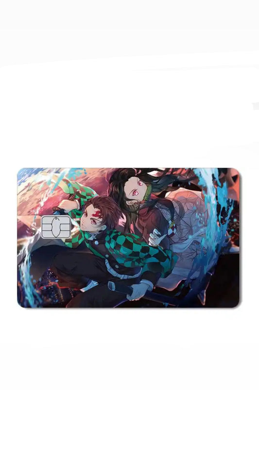 Tanjiro and Nezuko Water Style Anime Demon Slayer Credit Card Sticker