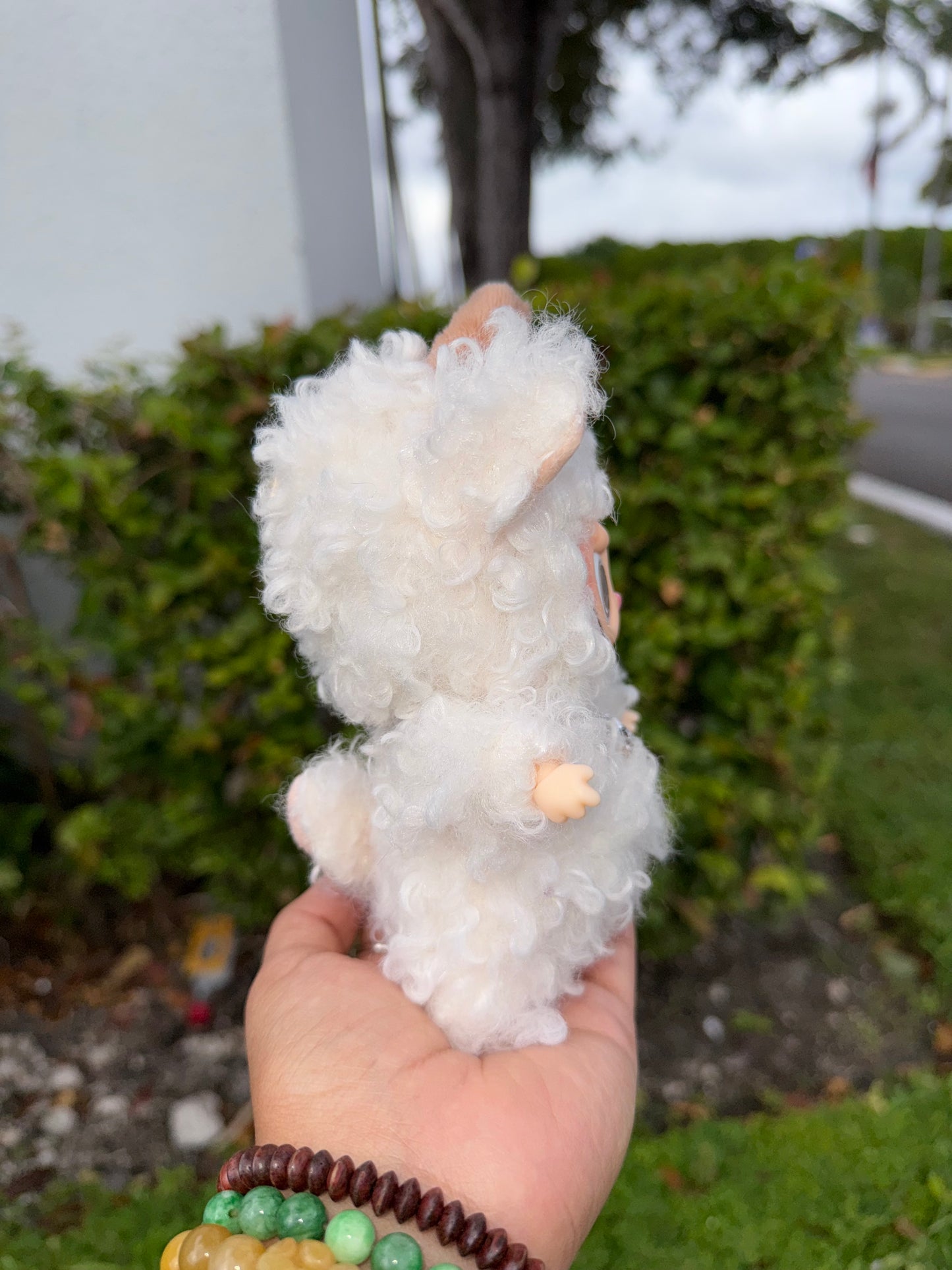 White Curly Cow Custom Handmade Fluffy Doll