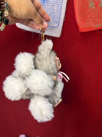 Two Toned Gray Custom Nine-tailed Handmade Fluffy Labubu