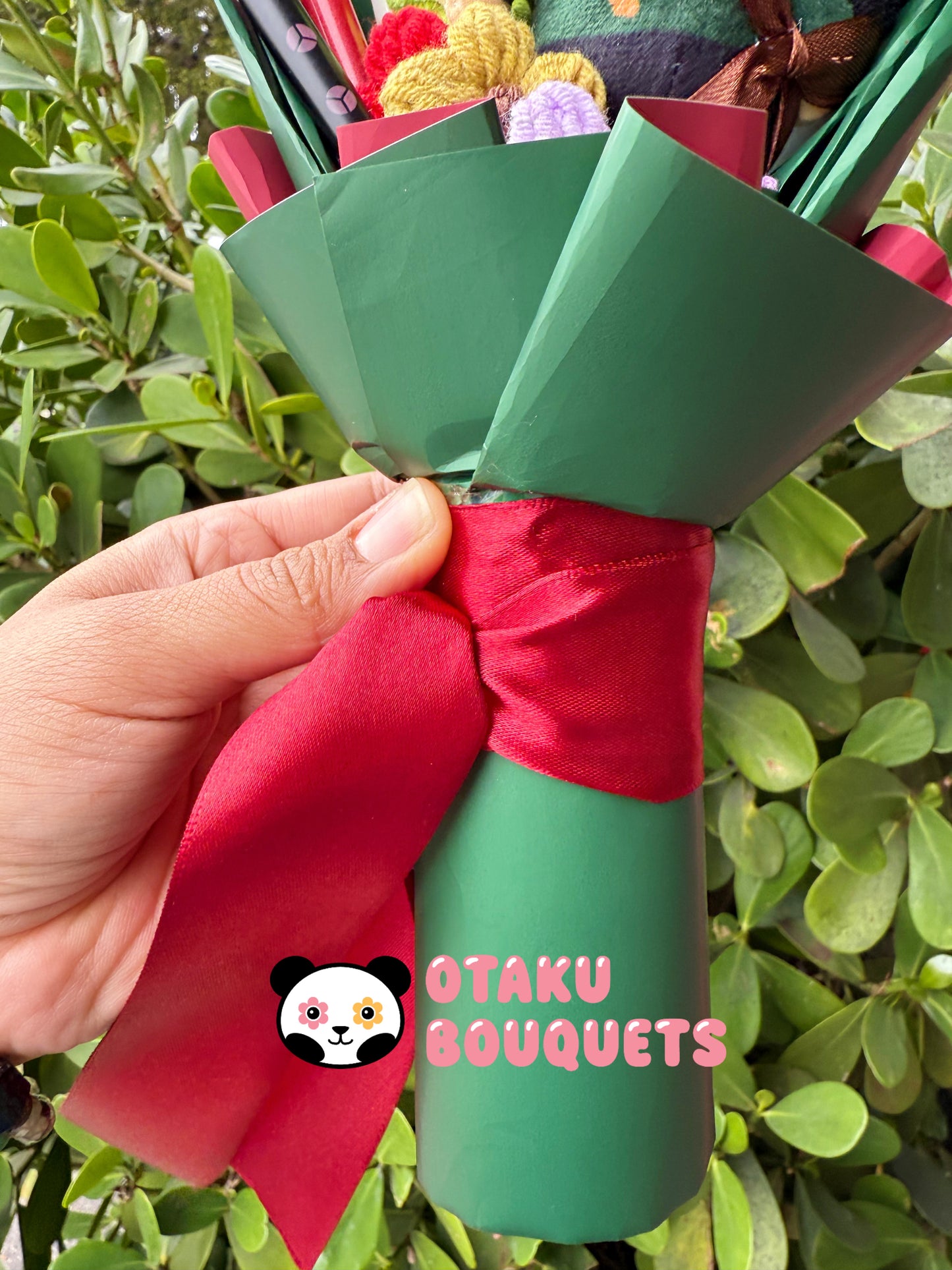 Small Swordsman Moss Pirate Crochet Flower Anime Plush Bouquet