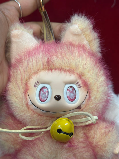 Two Toned Firery Peach Custom Nine-tailed Handmade Fluffy Labubu