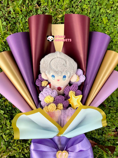 Small Xavier Love and Deepspace LAD Plushie Crochet Flower Bouquet
