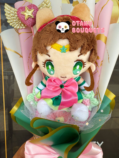 Jupiter Macaron Magical Girl Kawaii Anime Moon Plush Crochet Flower Bouquet