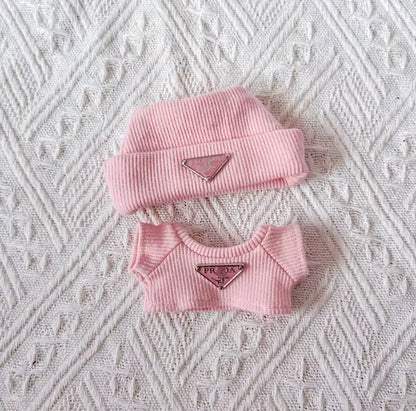 Prada Designer Fashion Kawaii Cute Doll Labubu Outfit Clothes 17cm