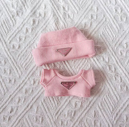 Prada Designer Fashion Kawaii Cute Doll Labubu Outfit Clothes 17cm