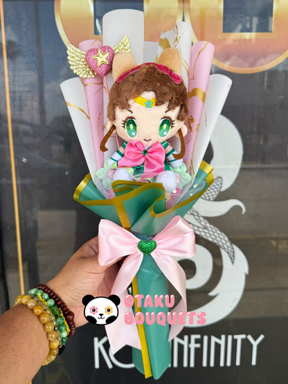 Jupiter Macaron Magical Girl Kawaii Anime Moon Plush Crochet Flower Bouquet