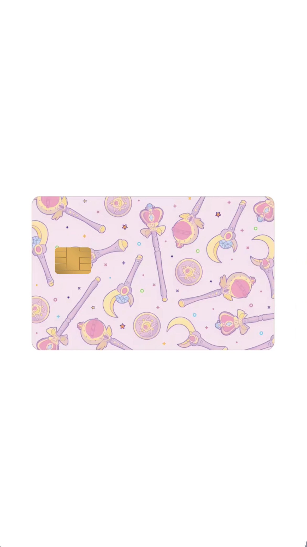 Wand and Brooche Pattern Sailor Moon Manga Anime Credit Card Sticker