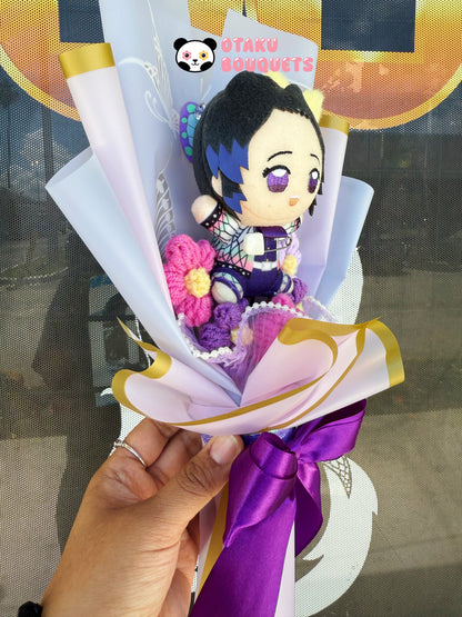 Small Butterfly Demon “Hunter” Plush Anime Crochet Flowers Bouquet