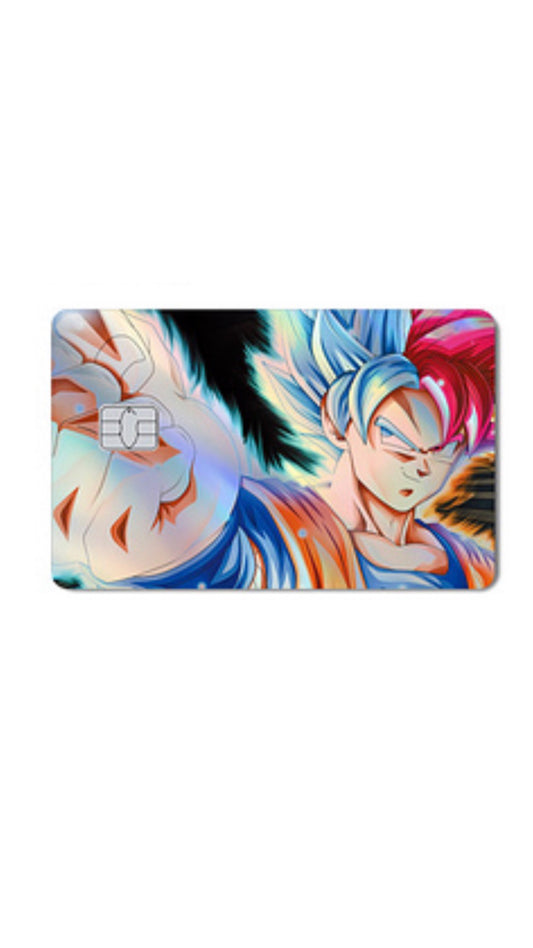 Goku red and Blue Dragon Ball Z Holographic Credit Card Sticker