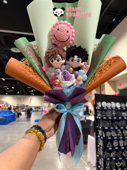 Okarun and Ayesa Gold Balls Dan da Dan Anime Plushie Bouquet