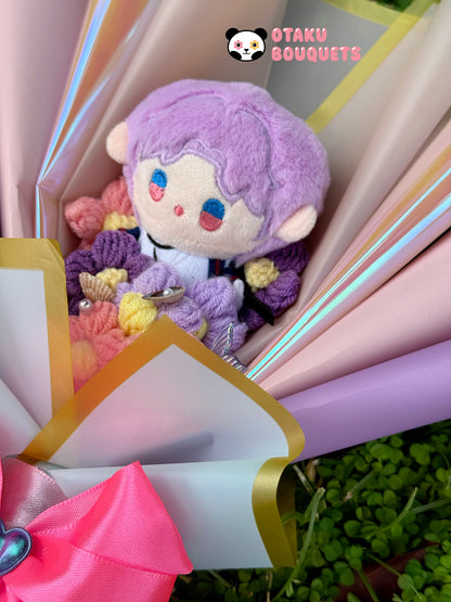 Small Rafayel Love and Deepspace LAD Plushie Crochet Flower Bouquet
