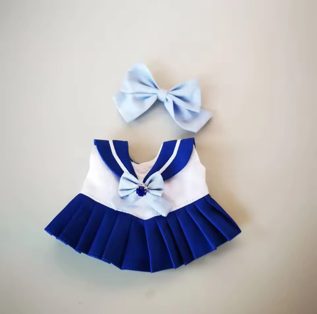 Sailor Mercury Doll Labubu Anime Costume Cosplay Sailor Scout Clothes 17cm