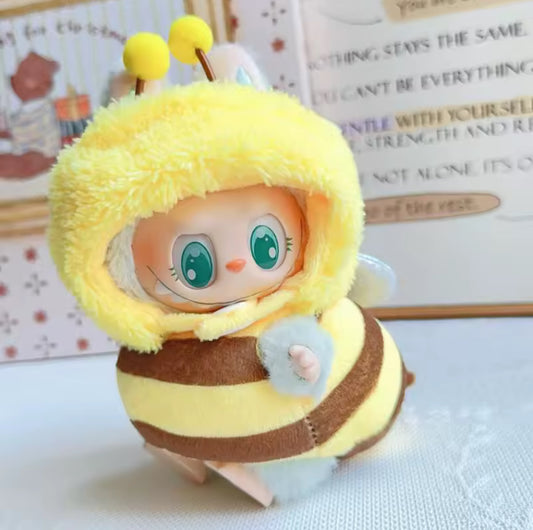 Bumble Bee Kawaii Cute Doll Labubu Anime Costume Cosplay Clothes 17cm