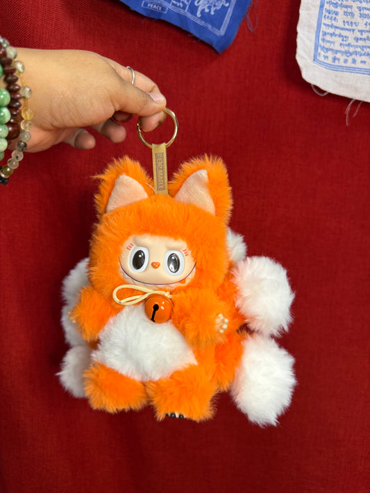 Orange Custom Nine-tailed Handmade Fluffy Labubu