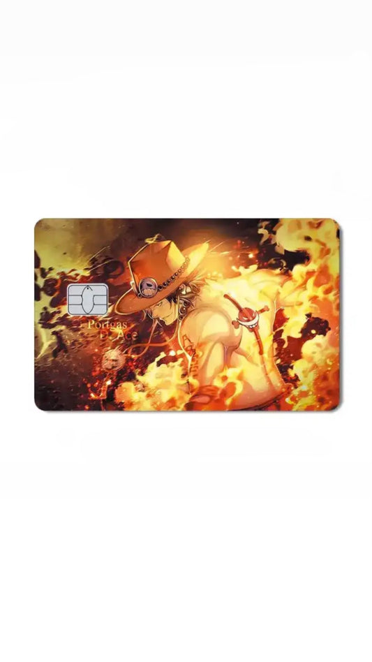 Fire Fist Ace One Piece Credit Card Sticker