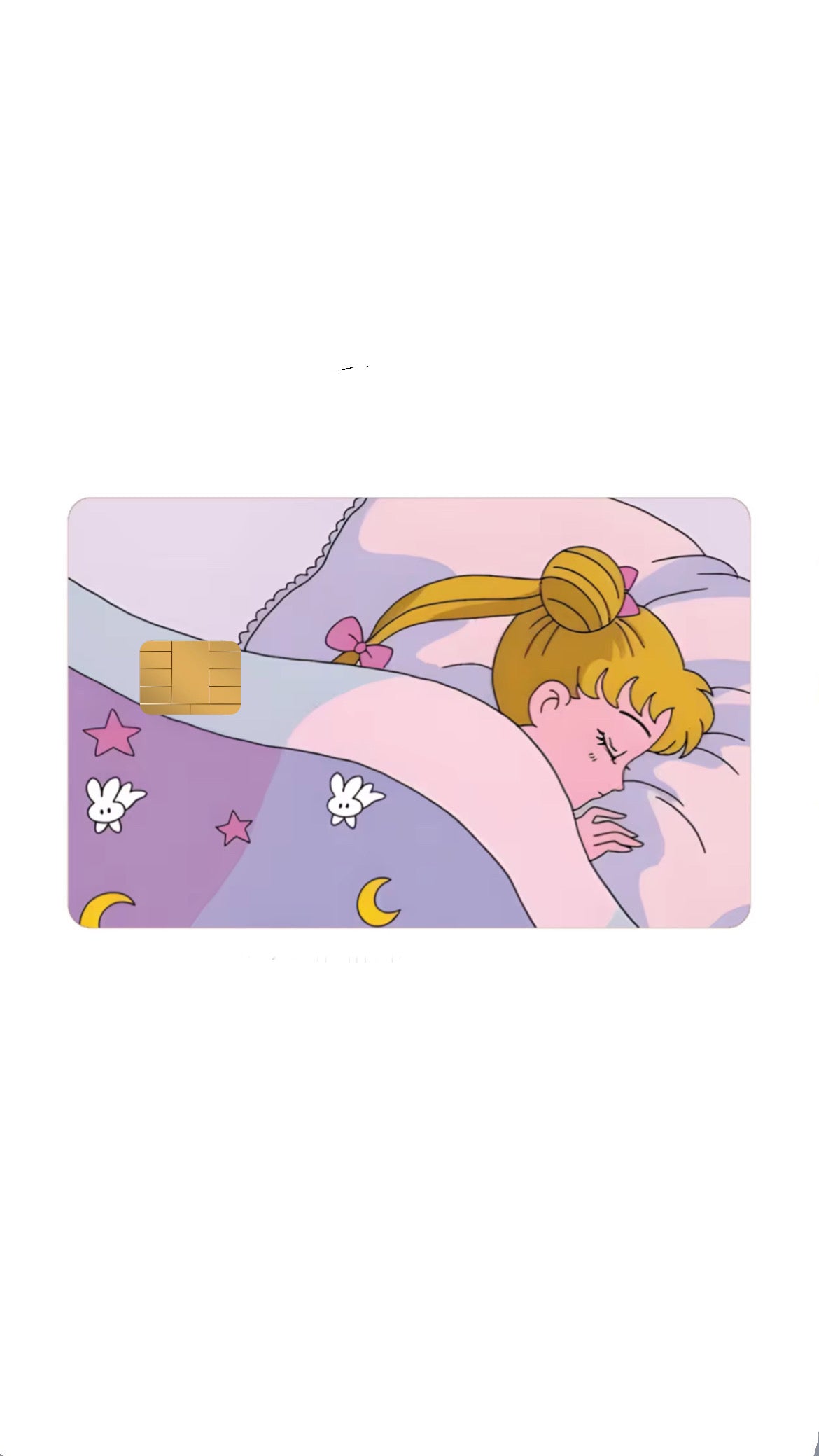 Usagi Sleeping in Bed Sheets Sailor Moon Manga Anime Credit Card Sticker