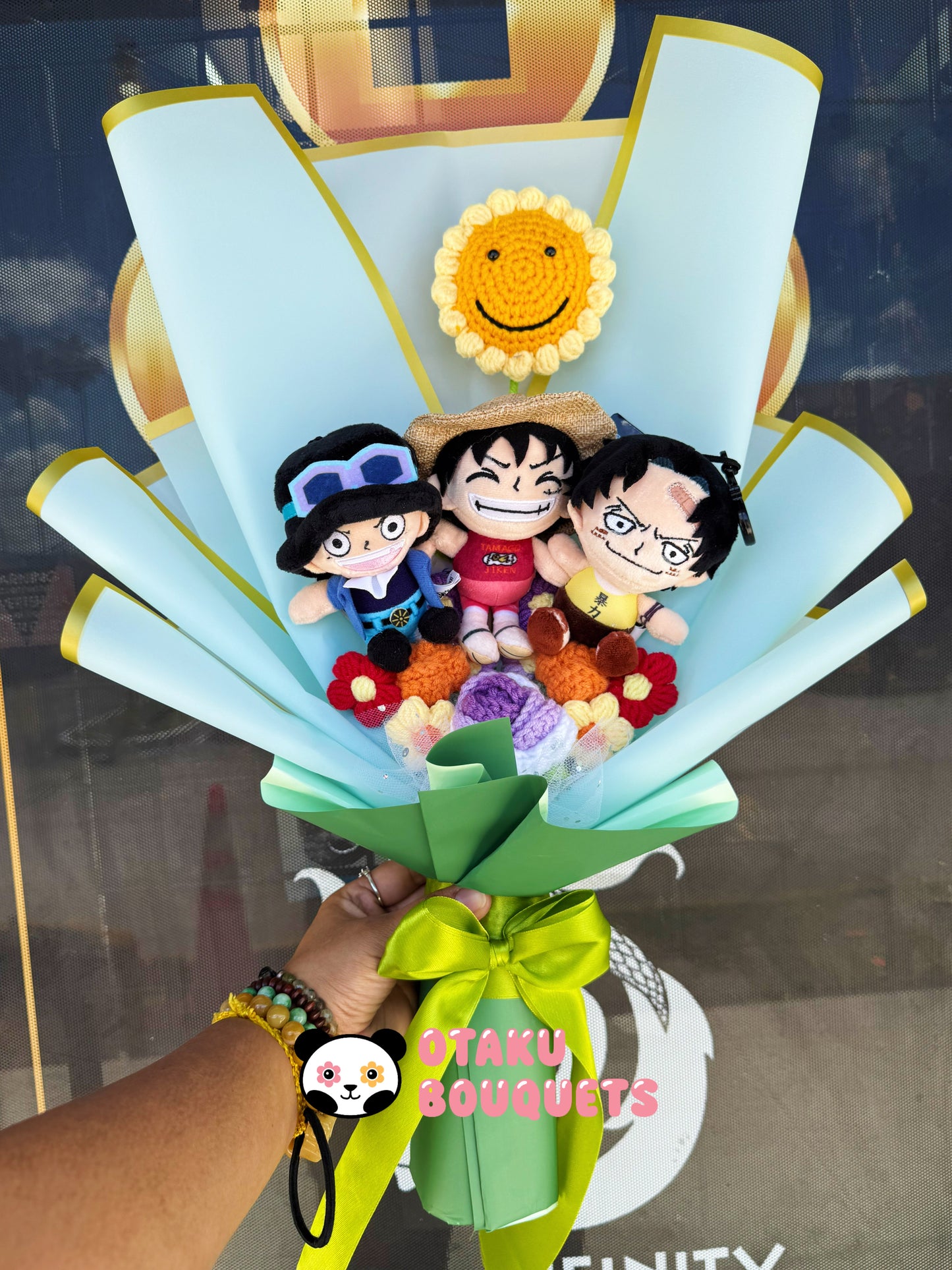 Brothers Over Saki Pirates Anime Plushie Crochet Flower Bouquet