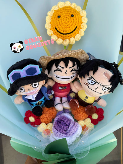 Brothers Over Saki Pirates Anime Plushie Crochet Flower Bouquet