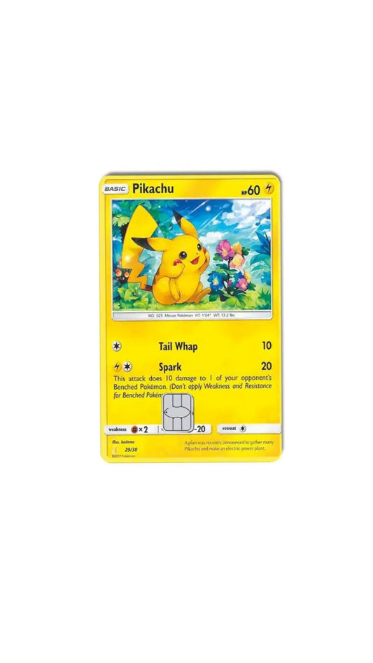 Pikachu Pokemon Card Anime Credit Card Sticker