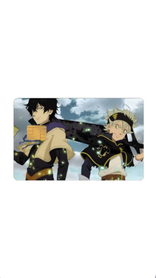 Asta and Yuno Black Clover Anime Credit Card Sticker