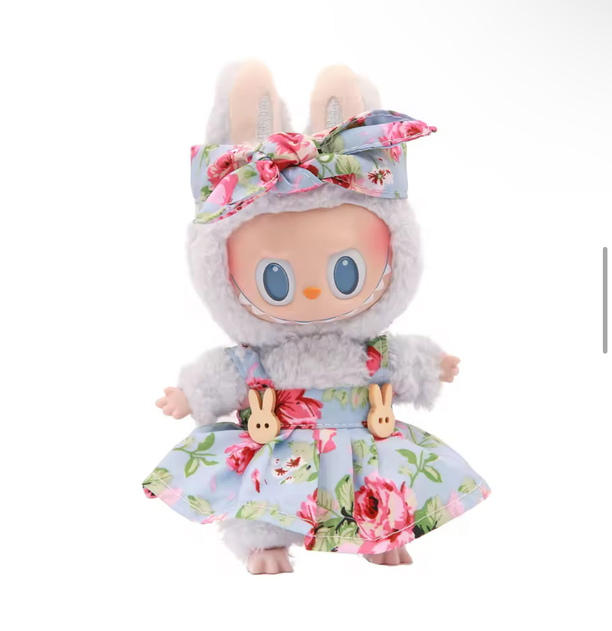 Cute Flower Bunny Sundress Dress Kawaii Cute Doll Labubu Outfit Clothes 17cm
