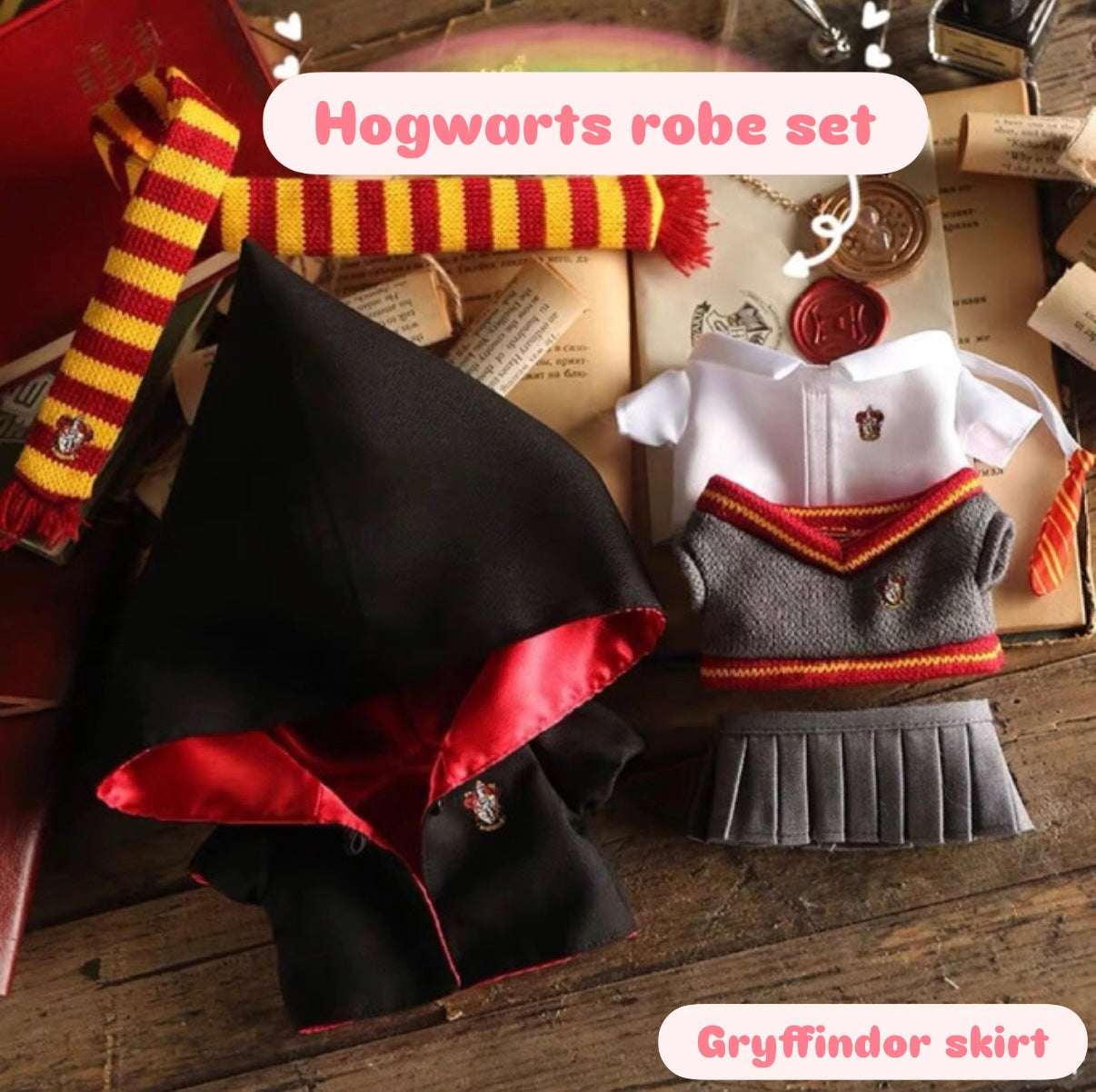 Hogwarts Complete Uniform Set Doll Labubu Costume Cosplay Clothes 17cm