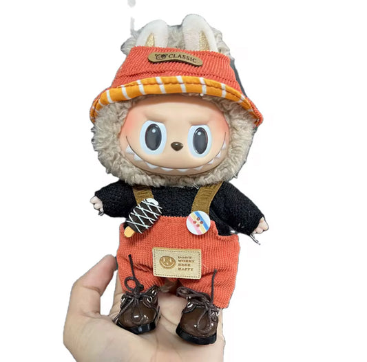 Orange Ice Cream Set Kawaii Cute Doll Labubu Outfit Clothes 17cm