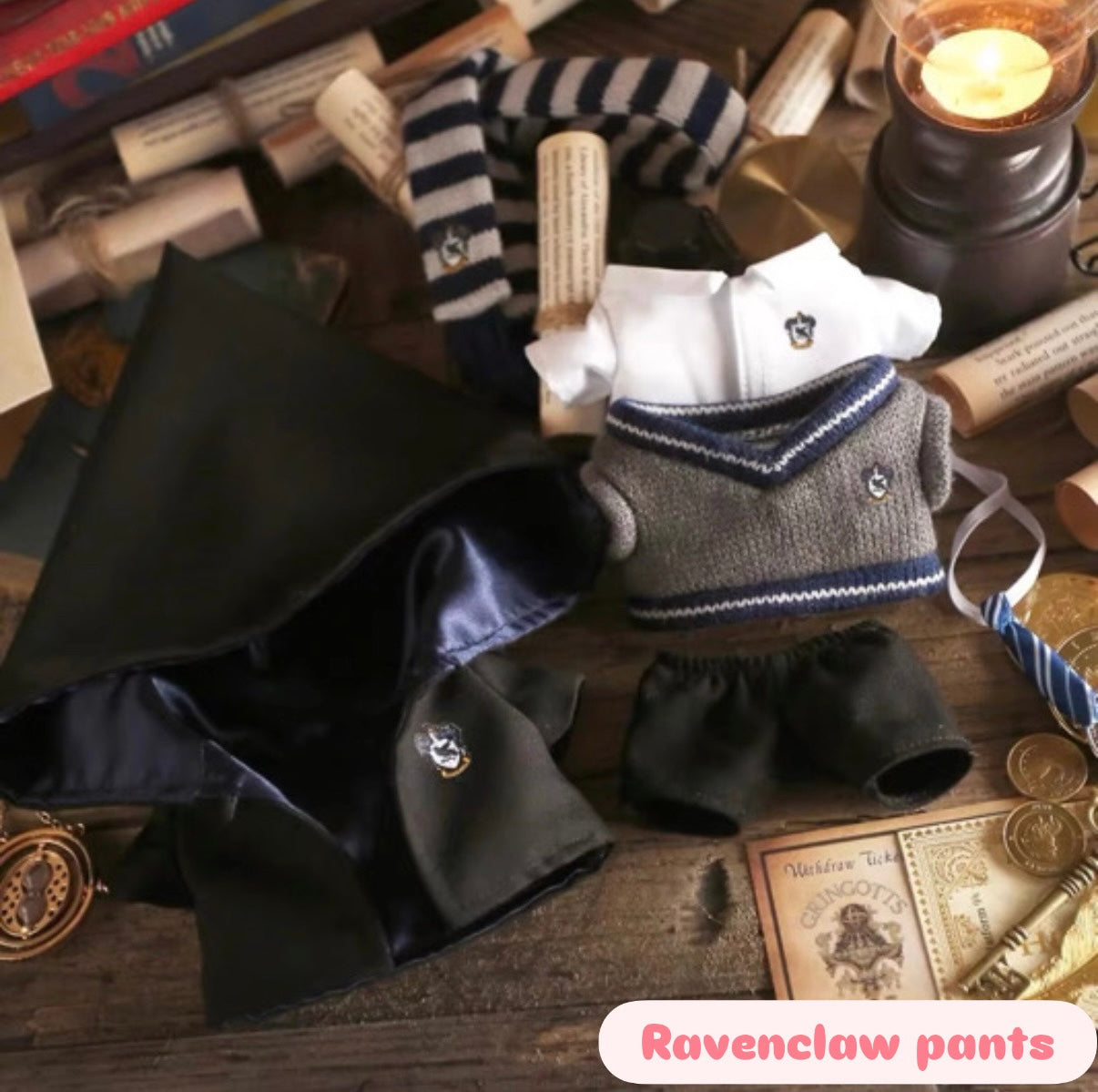 Hogwarts Complete Uniform Set Doll Labubu Costume Cosplay Clothes 17cm