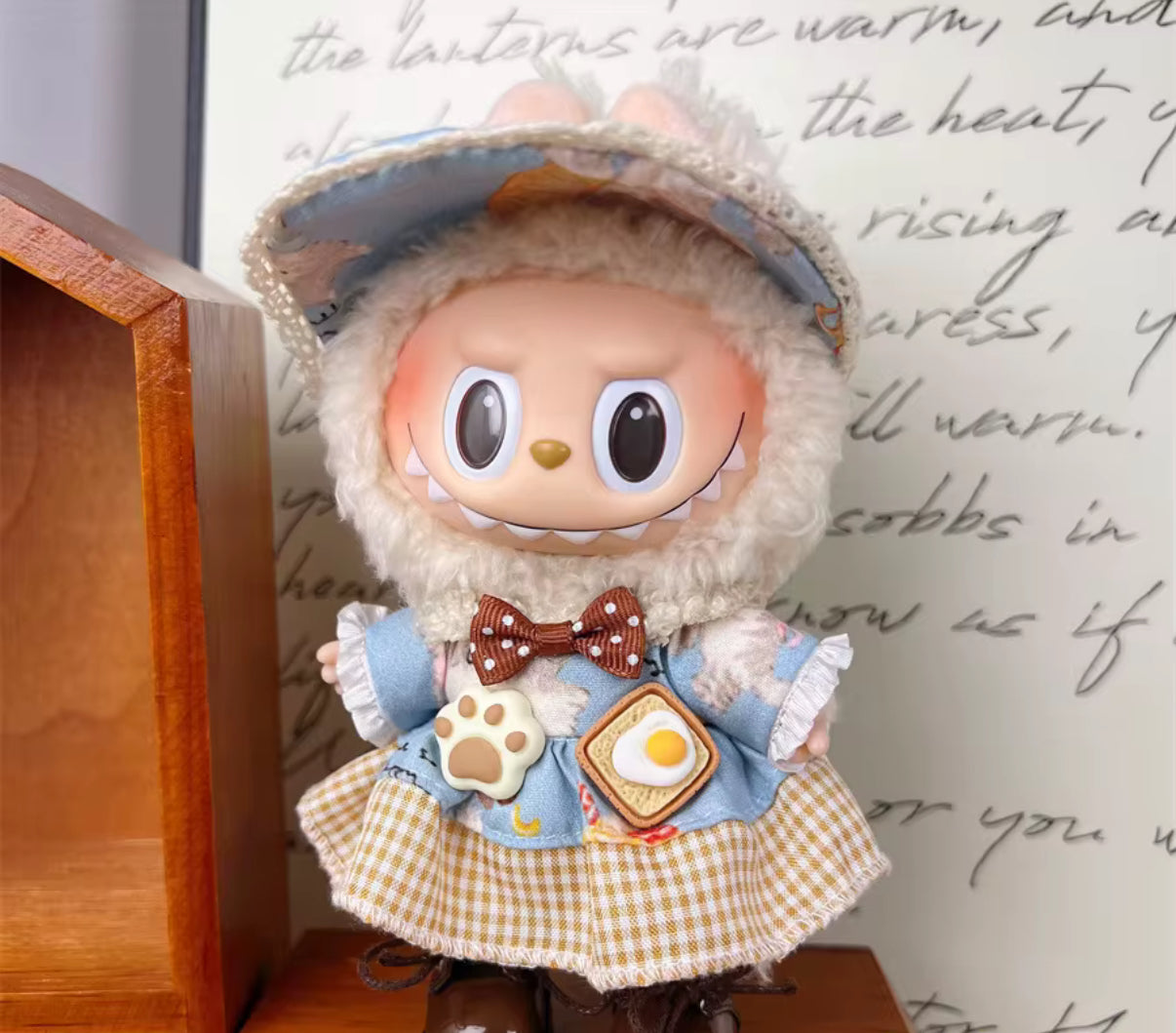 Egg and Toast Cat Dress Set Dress Kawaii Cute Doll Outfit Clothes 17cm