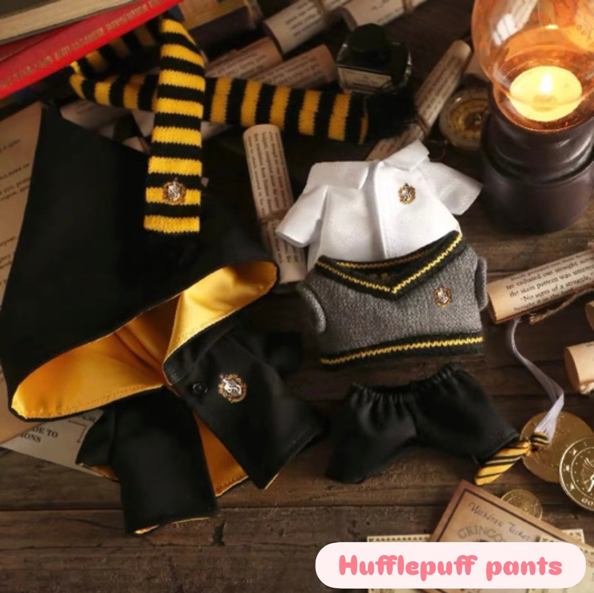 Hogwarts Complete Uniform Set Doll Labubu Costume Cosplay Clothes 17cm