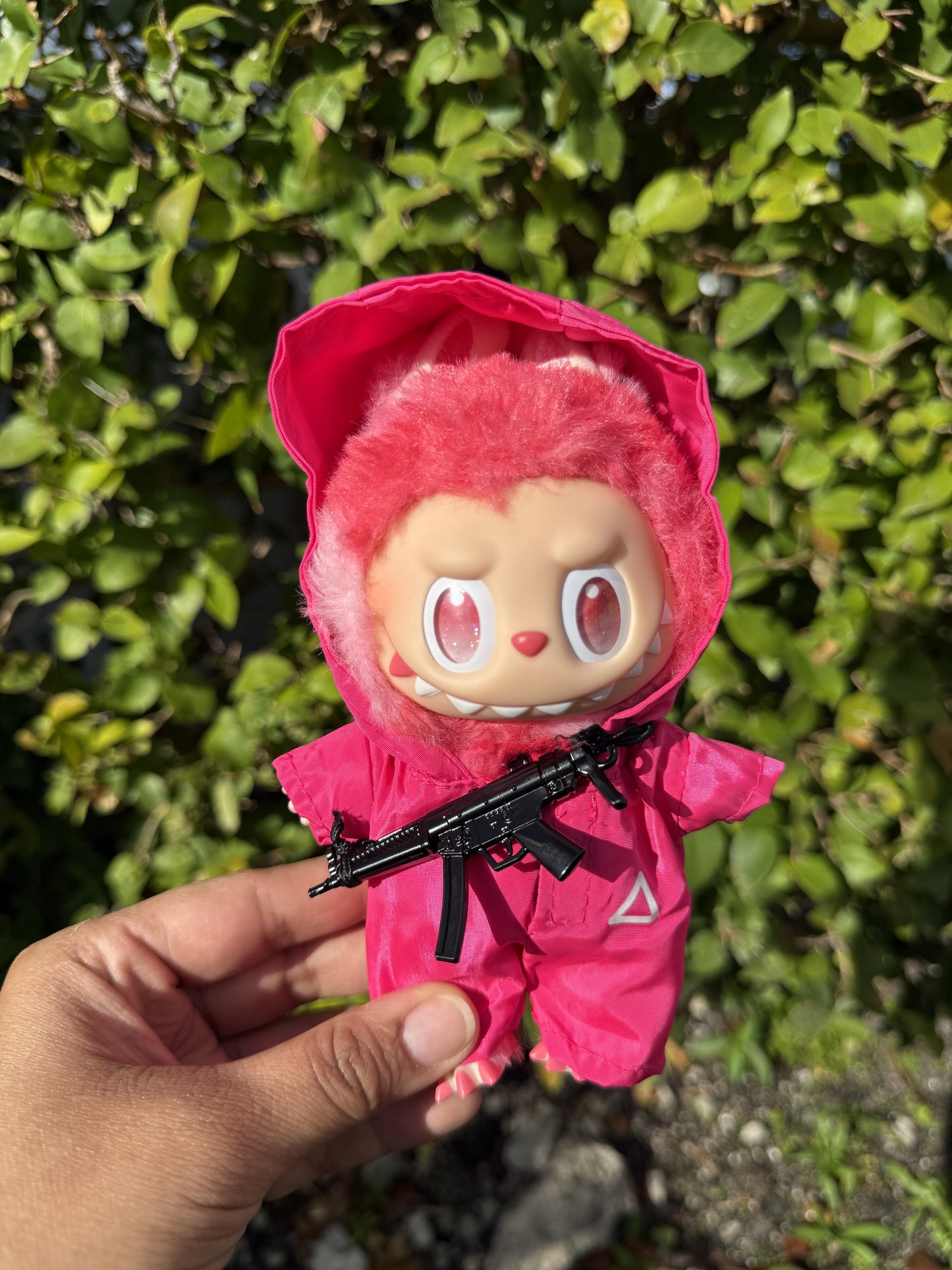 Squid Games Pink Overalls Doll Anime Costume Cosplay Clothes 17cm