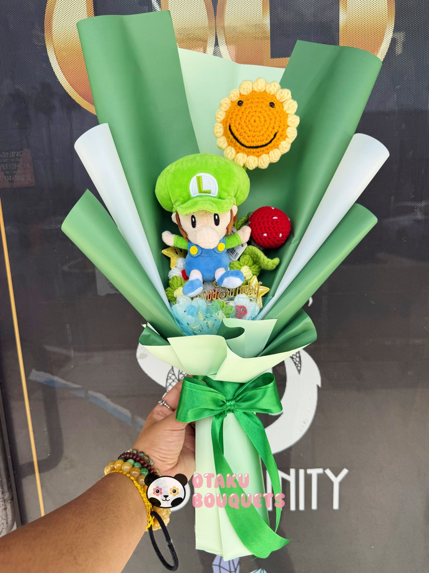 Luigi Custom Nintendo Green Bouquet for Hannah