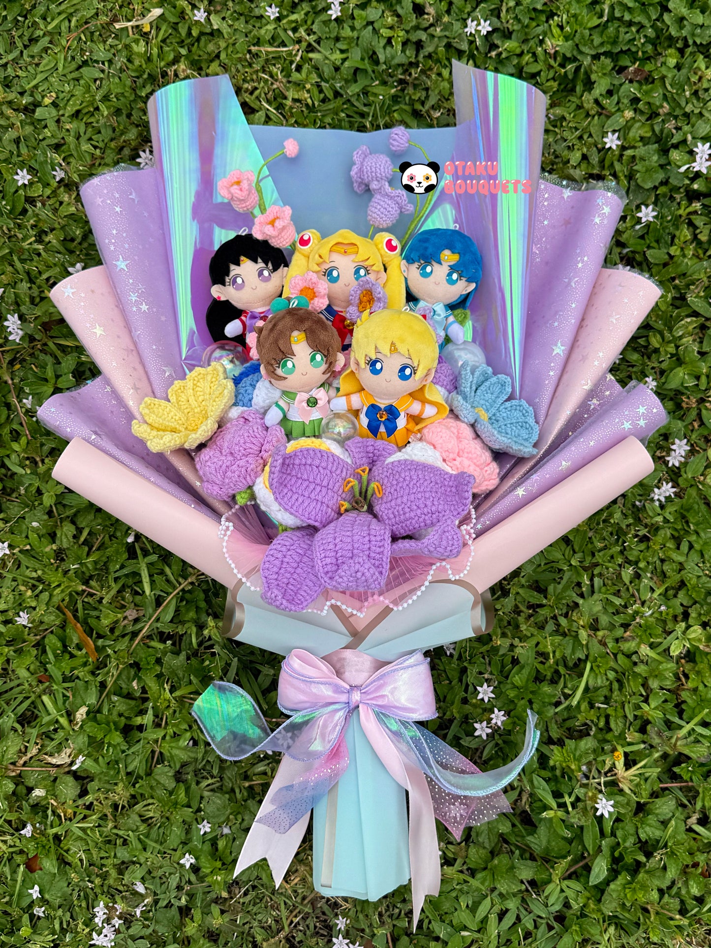 Magical Girl Scouts Senshi Warriors Anime Crochet Flowers Plush Bouquet