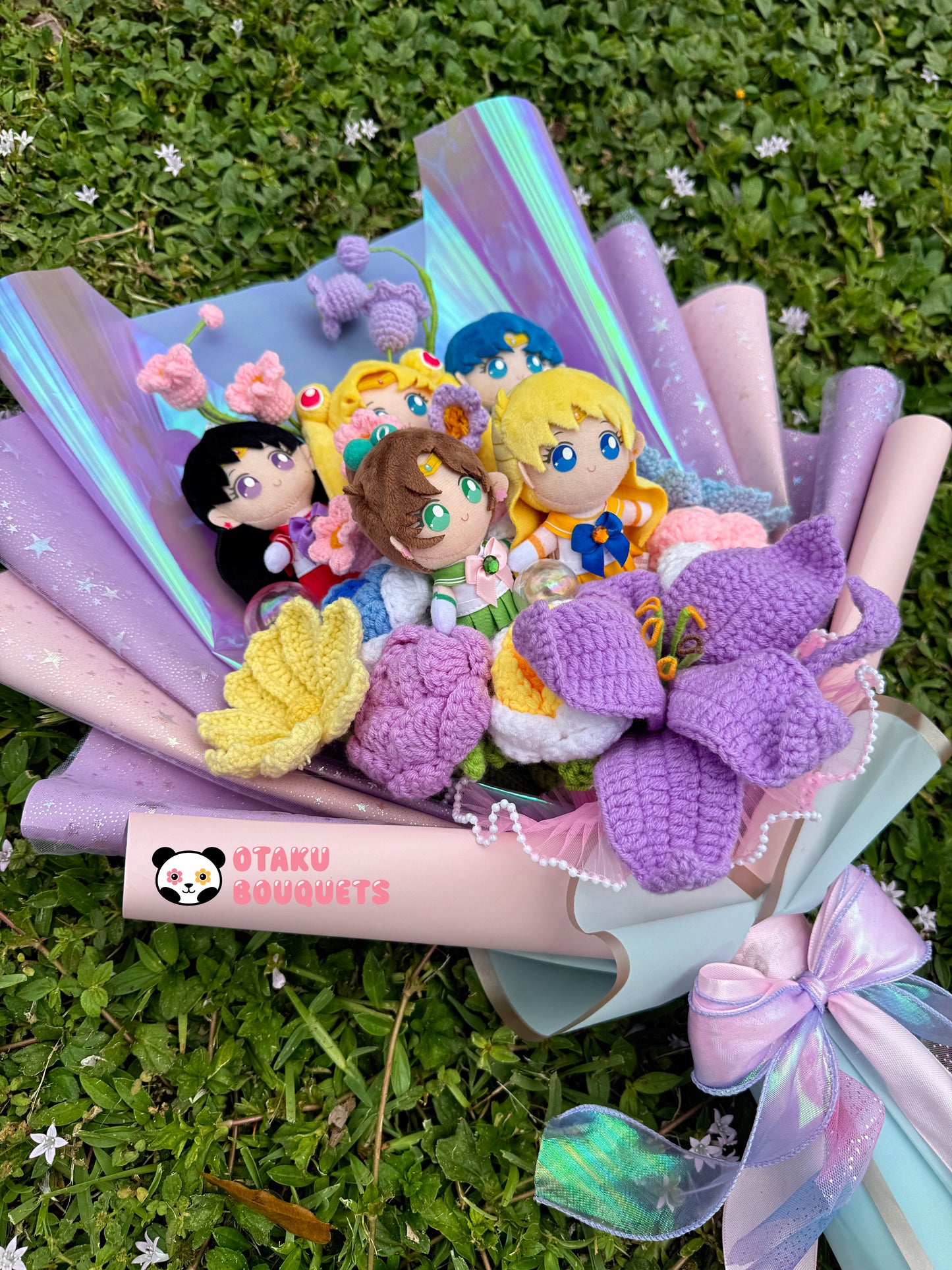 Magical Girl Scouts Senshi Warriors Anime Crochet Flowers Plush Bouquet
