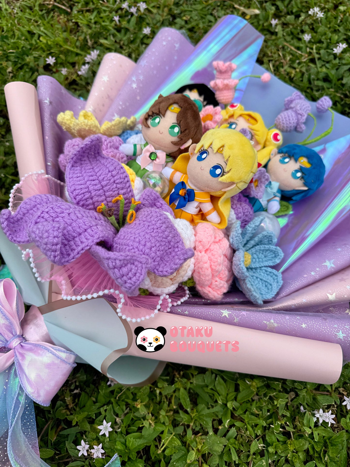 Magical Girl Scouts Senshi Warriors Anime Crochet Flowers Plush Bouquet
