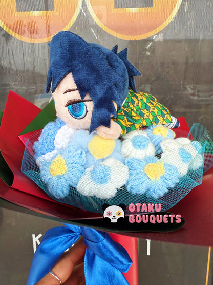 Japanese Plushie Giyu Hashira Laying Demon Slayer Plush Bouquet