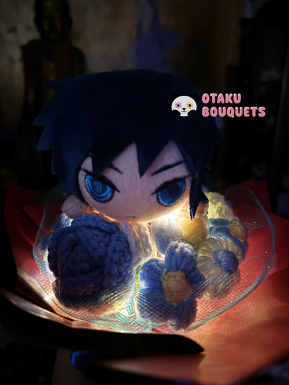 Japanese Plushie Giyu Hashira Laying Demon Slayer Plush Bouquet